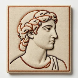 Stitch sculpture in the style of the ancient Greeks