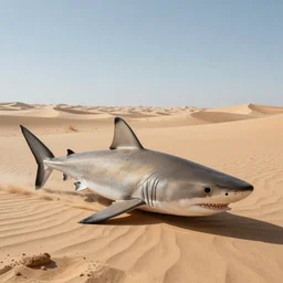 a desert of sharks, realistic, octane render, 4 k, artstation, concept art