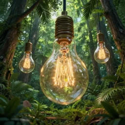 paradise, nature, large bulbs, idea, highly detailed vfx, cinematic