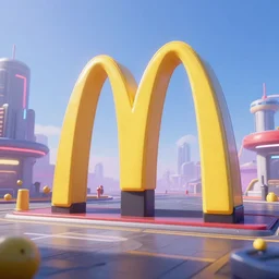 cyberpunk mcdonalds in the distant future