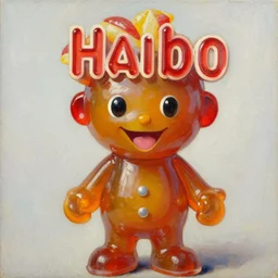 portrait of king of candy mr harry haribo oil painting conquest, crisp photograph