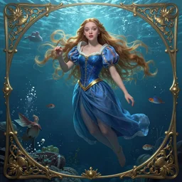amanda seyfried as the rapunzel, underwater, western, d & d, fantasy, intricate, elegant, highly detailed, digital painting, artstation, concept art, matte, sharp focus, illustration, art by artgerm and greg rutkowski and alphonse mucha, masterpiece, stunning, artstation