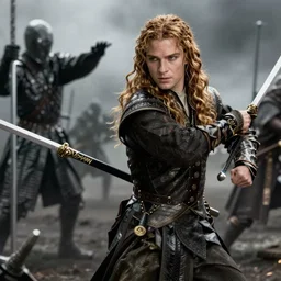 kate beckinsale as aragorn fighting nazgul in lord of the rings screenshot, 4k