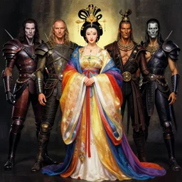 portrait of a beautiful chinese princess wearing colourful flowing robes by hr giger, greg rutkowski, luis royo and wayne barlowe, 8 k