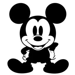 mickey mouse black silhouette vector art