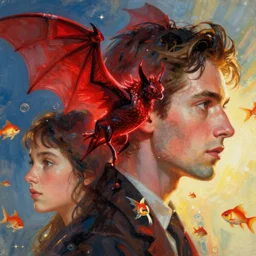 closeup profile portrait of jack the ripper with glowing red as a demonic bat, nicoletta ceccoli, mark ryden, lostfish, max fleischer, hyper realistic, artstation, illustration, digital paint, matte paint, vivid colors, bright, cheerful, detailed and intricate environment
