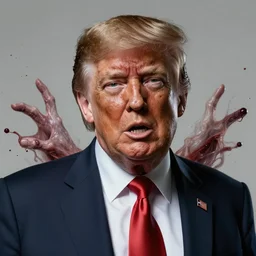 donald trump's disgusting true form burstin from within, horror, high details, intricate details, by vincent di fate, artgerm julie bell beeple, 1 9 8 0 s, inking, vintage 8 0 s print, screen print