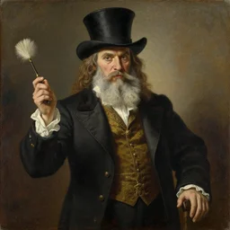 an old painting of Viktor Korneplod the great magician