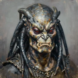 high quality high detail painting by lucian freud, hd, portrait of predator