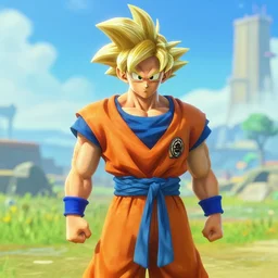a screencap of the legend of zelda breath of the wild, of goku in breath of the wild