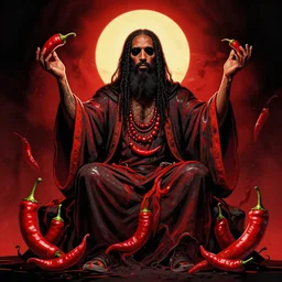 Anthony Kiedis from the Red Hot Chili Peppers as an omnipotent god, digital art, trending on Artstation