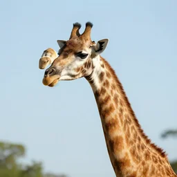 a horse with the neck of a giraffe