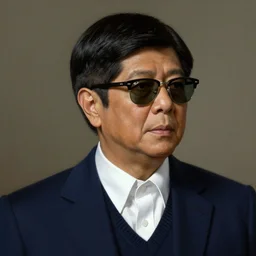 neoclassical painting of bongbong marcos with rayban