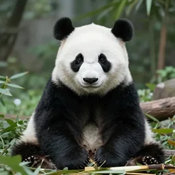 a panda bear wearing a vest digital art