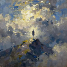 the abstract concept of endless hope in style of concept art oil painting,
