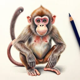 Colored pencil art on paper, Toxic Sludge Monkey, highly detailed, artstation, MasterPiece, Award-Winning, Caran d'Ache Luminance