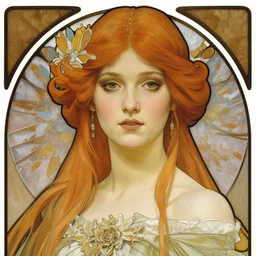 beautiful portrait of triss merigold by alphonse mucha, neo - noir, very detailed, masterful
