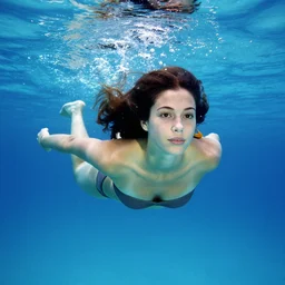 underwater photography full portrait of a young beautiful woman swimming by terry o'neill