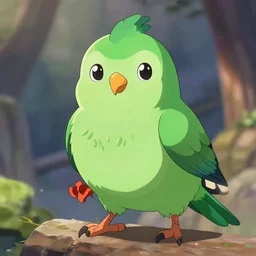 kiwi bird as an anime warrior