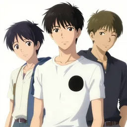 artgerm, joshua middleton, loish, makoto shinkai, domino x - men black spot around eye right eye, pale skin, smile, black hair, symmetrical eyes, symmetrical face