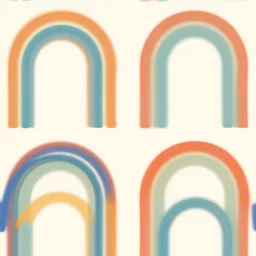 seamless pattern of large colorful arches horizontal multilayers minimalism wallpaper