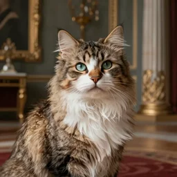 a portrait of a royal cat in a palace room by george stubbs, baroque, trending on artstation