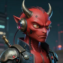 a portrait of retro futuristic a japanese devil animal illustrated by miyazaki by karol bak, james jean, tom bagshaw, rococo, sharp focus, trending on artstation, cinematic lighting, hyper realism, octane render, 8 k, hyper detailed, vivid, ultra detailed, highly detailed