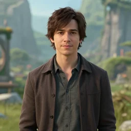Portrait of a character in a scenic environment, by Michael Dante DiMartino
