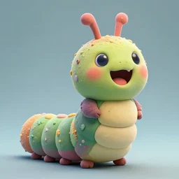 symmetrical intricate murky clay cute friendly laughing caterpillar character with funny face, in the style of craola, highly detailed, digital painting, trending artstation, concept art, illustration, cinematic lighting, pastel colors, photorealism, epic, octane render