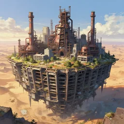 a beautiful very detailed anime illustration of industrial architecture urbex nature city unfinished building abandoned architecture vault building by camille pissarro, architecture island tron galactic tokyo biopunk sunlight desert at dawn, archdaily, wallpaper, highly detailed, trending on artstation.