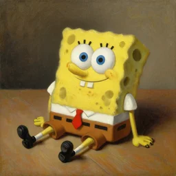 oil painting of sponge on by rembrant