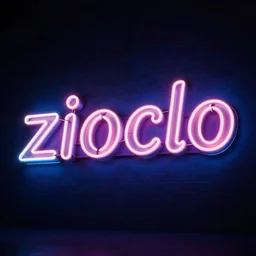 neon signs of the word zioclo in the night, photorealistic, hd, trending on artstation
