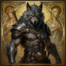 a detailed portrait of robert englund as freki, werewolf, by greg rutkowski and justin gerard, digital art, monstrous, art nouveau, baroque style, realistic painting, very detailed, fantasy, dnd, character design, trending on artstation