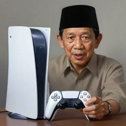 portrait of jokowi playing playstation. highly detailed, digital painting, concept art, smooth, sharp focus, illustration, art by greg rutkowski