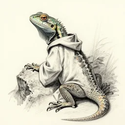 lizard in robes sketch