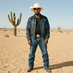kanye west as a cowboy in the desert