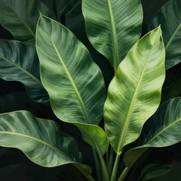 abstract art of healthy leaves and plants, dark green and light green