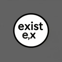 « logo in circle with word exist, exist, e, x, art, vector, minimalism »