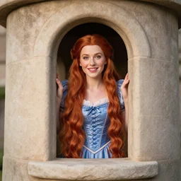 a ginger hair princess locked in tower like rapunzel