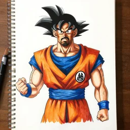 kanye west drawn in the style of dragon ball z