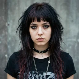 a portrait of a pretty sewer punk young lady by barclay shaw