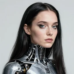 portrait of bjork as android, 8 k highly detailed, sharp focus, illustration, art by artgerm, mucha, bouguereau