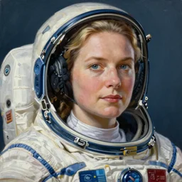 ( ( a beautiful 8 k photorealistic masterpiece oil - painting ) ( close up ) and ( zoom out ) ( of ( sanna marin in a space suit ) ( confident world leader ( stoic ) ) ) ( hyperrealism ) ( 1 6 k ) ( trending on artstation )
