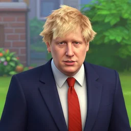 a screenshot of boris johnson in the sims 4 3 d rendering. unreal engine. amazing likeness. very detailed. cartoon caricature