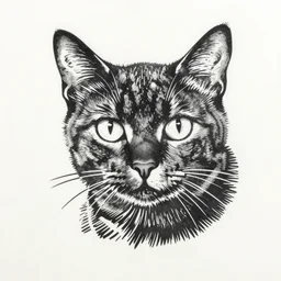 cat linocut print by Julie de Graag