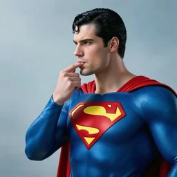 dreamy superman licking his fingers