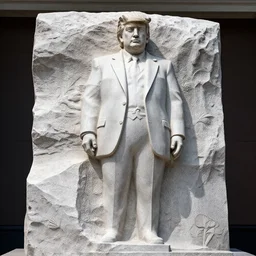 granite sculpture of donald trump in the style of gustav vigeland