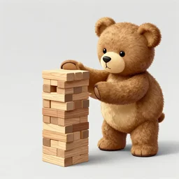 1 9 9 0 s political cartoon about a teddy bear playing jenga