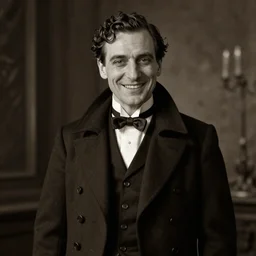 photorealistic sepia full - head portrait of a 1 9 2 0 s era smirking male occultist, well dressed, long - tailed tuxedo coat, atmospheric lighting, dark, brooding, painted, intricate by chris carpenter, tom bagshaw, richard corben, frank frazetta, ultra detailed, well composed, best on artstation, cgsociety, epic, stunning, gorgeous, intricate detail, much wow, masterpiece