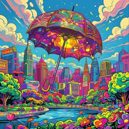 art deco 1 9 2 0 floating illuminating parasol metropolis optimistic colorful sunny clear day parks trees flowers water clear focus [ [ minimalist brutalist skyscrapers ] ] [ art deco motifs ] cinematic lighting fantasy by ross tran greg rutkowski elegant retro futuristic highly detailed artstation